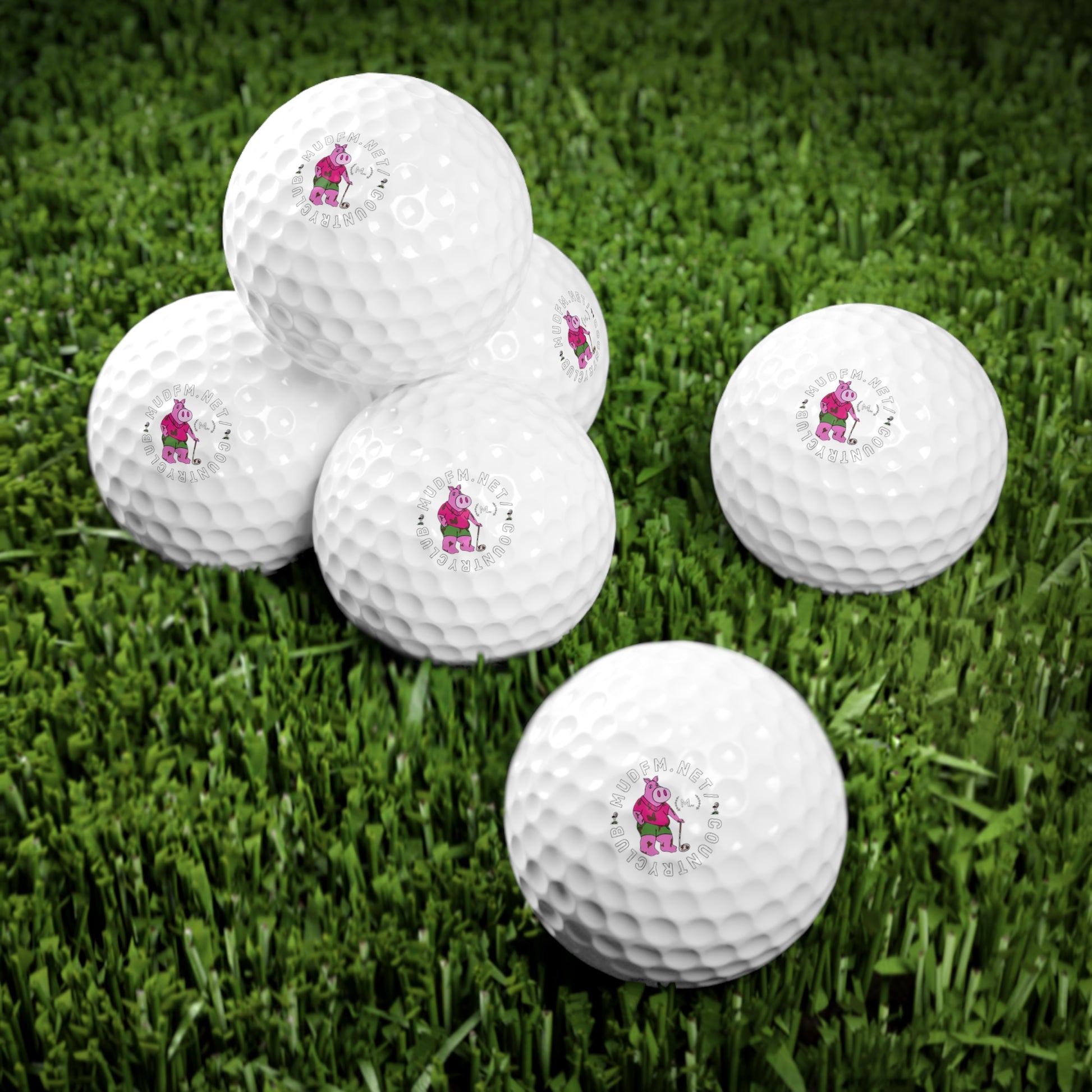 MudFM.net/Country Club Golf Balls, 6pcs - mudfm