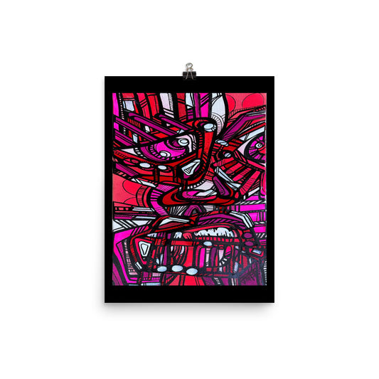 Red Face Print Poster - mudfm
