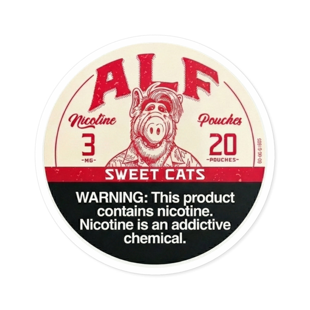 ALF Nicotine Pouches - Round Stickers, Indoor\Outdoor