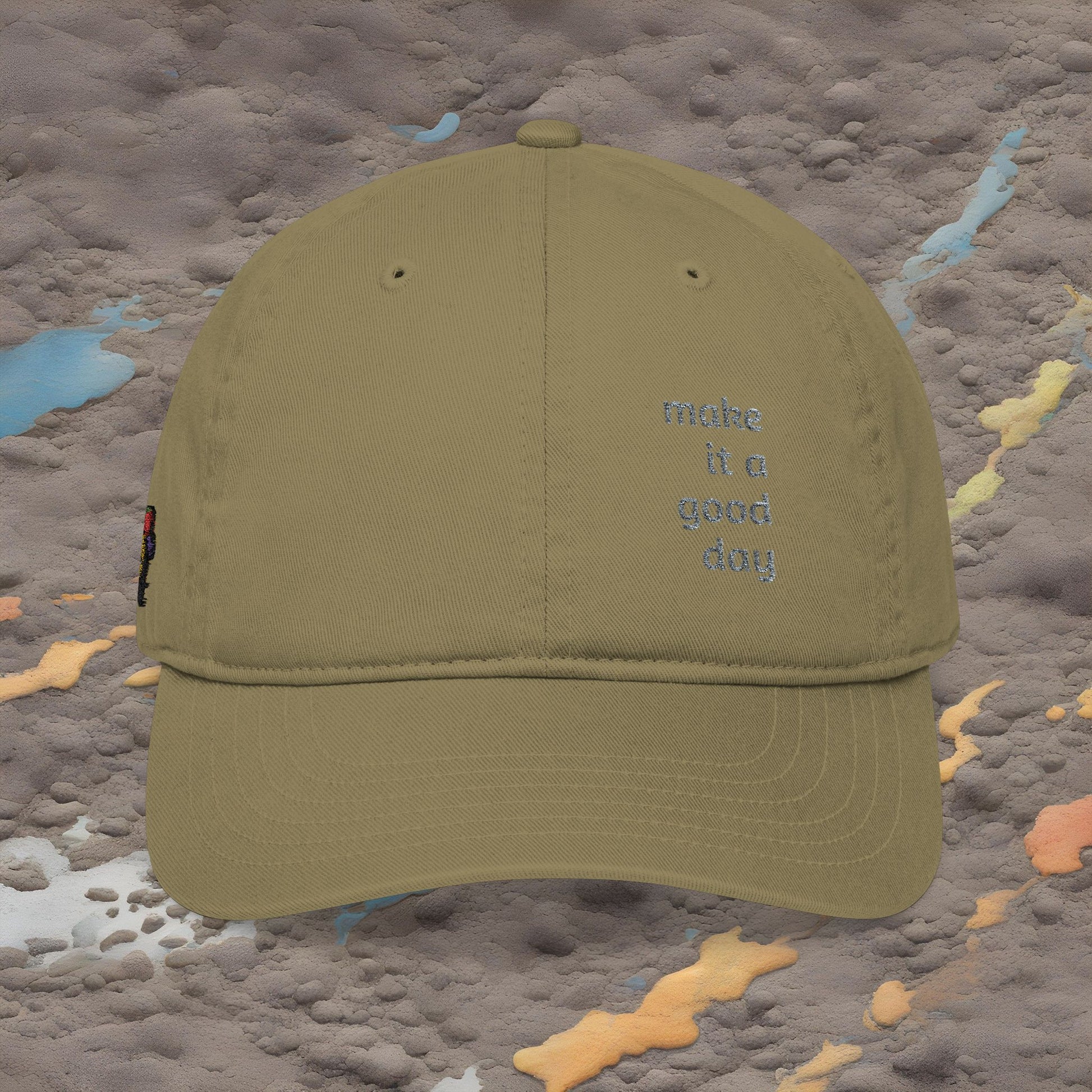Organic Baseball Cap - 'Make It A Good Day' Embroidered