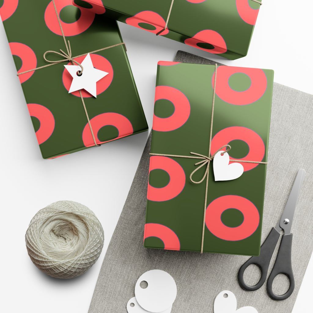 Phishy Holiday Wrapping Paper - Red and Green