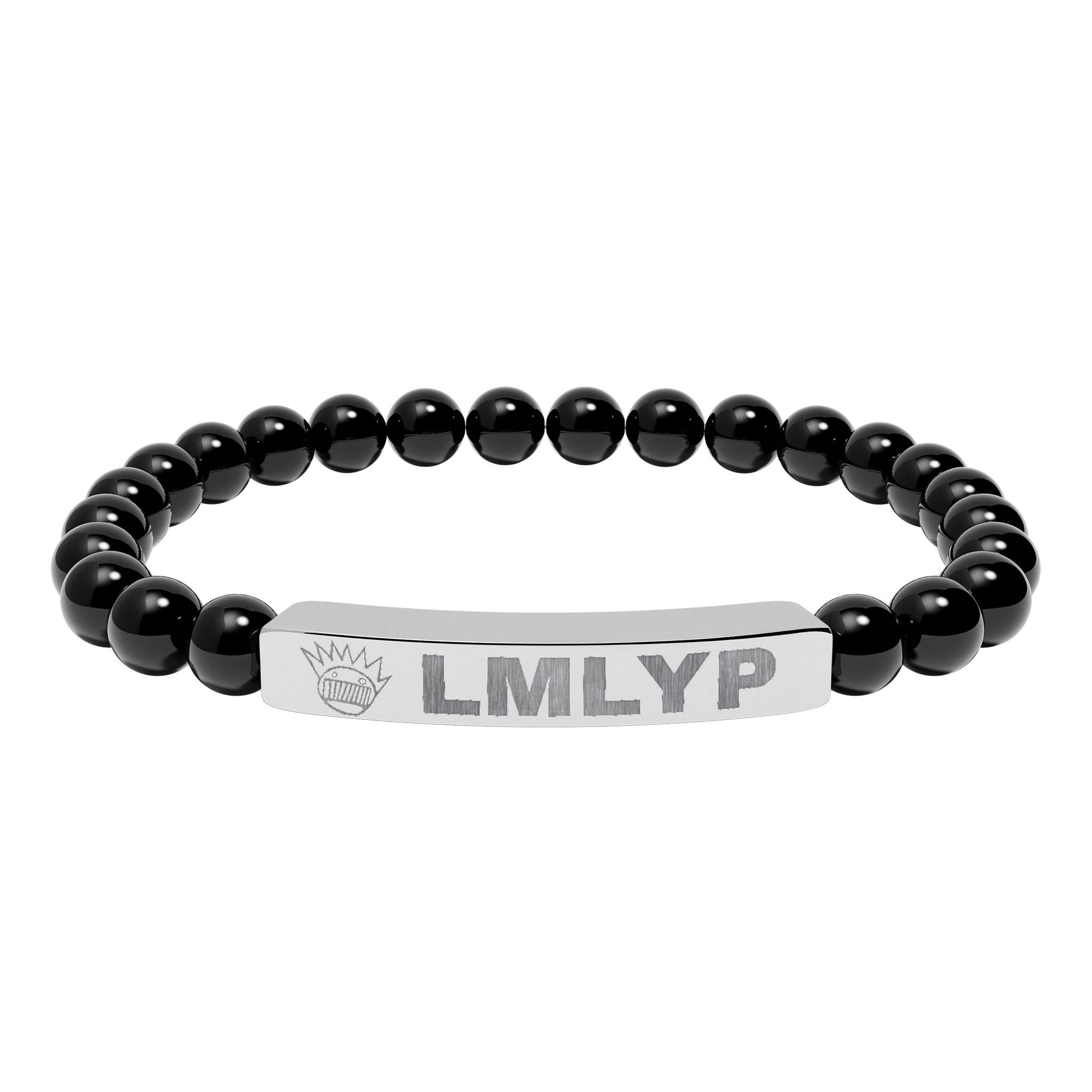 Engraved Natural Stone Bead Bracelet — Ween - LMLYP