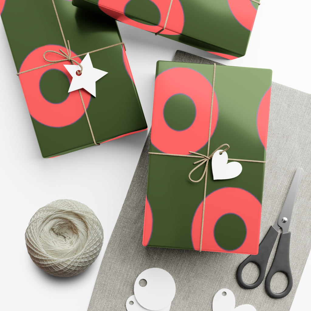 Phishy Holiday Wrapping Paper - Red and Green