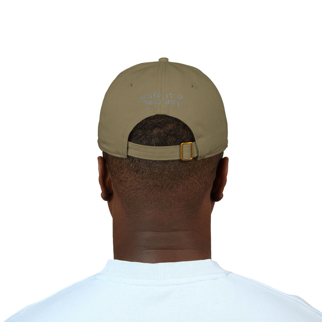 Organic Baseball Cap - 'Make It A Good Day' Embroidered