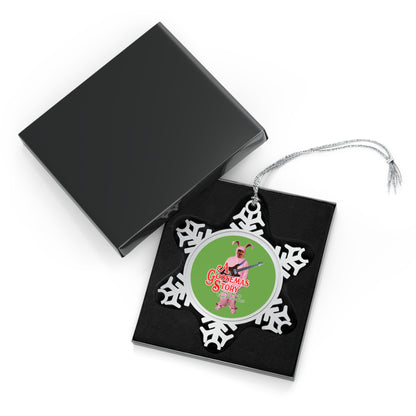 Goosemas Story - Pewter Snowflake Ornament