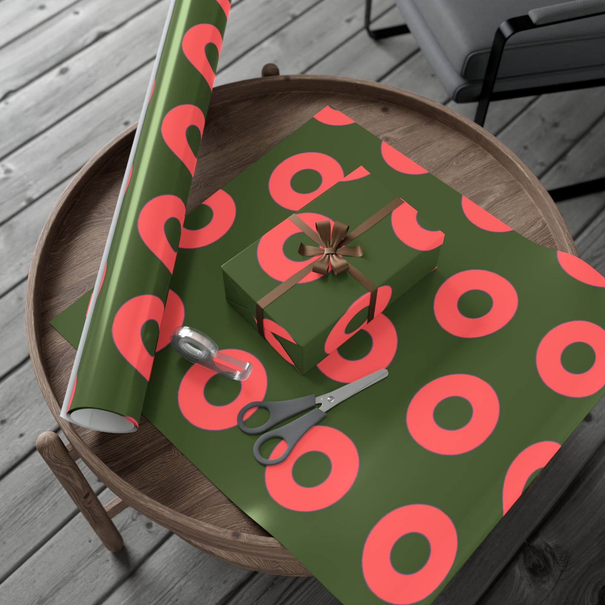 Phishy Holiday Wrapping Paper - Red and Green