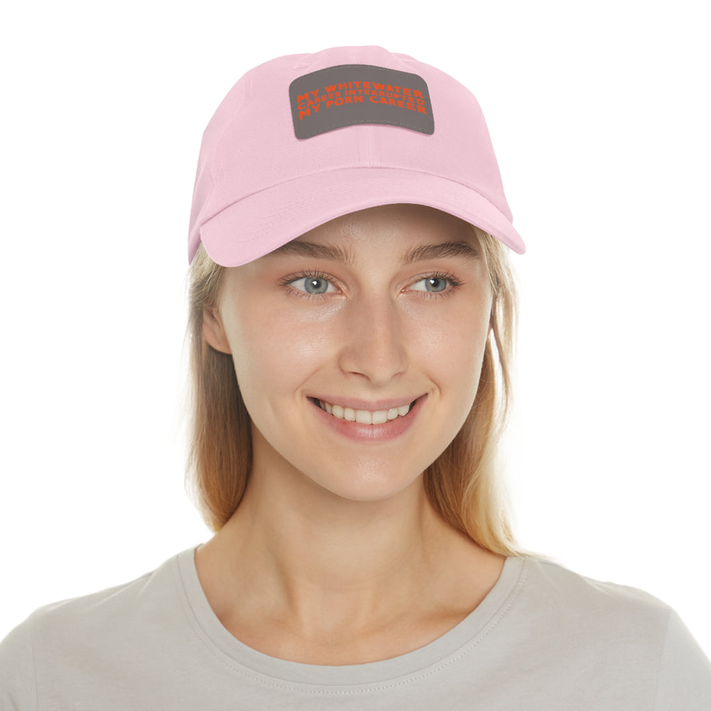 Dad Hat with Leather Patch (Rectangle) - mudfm