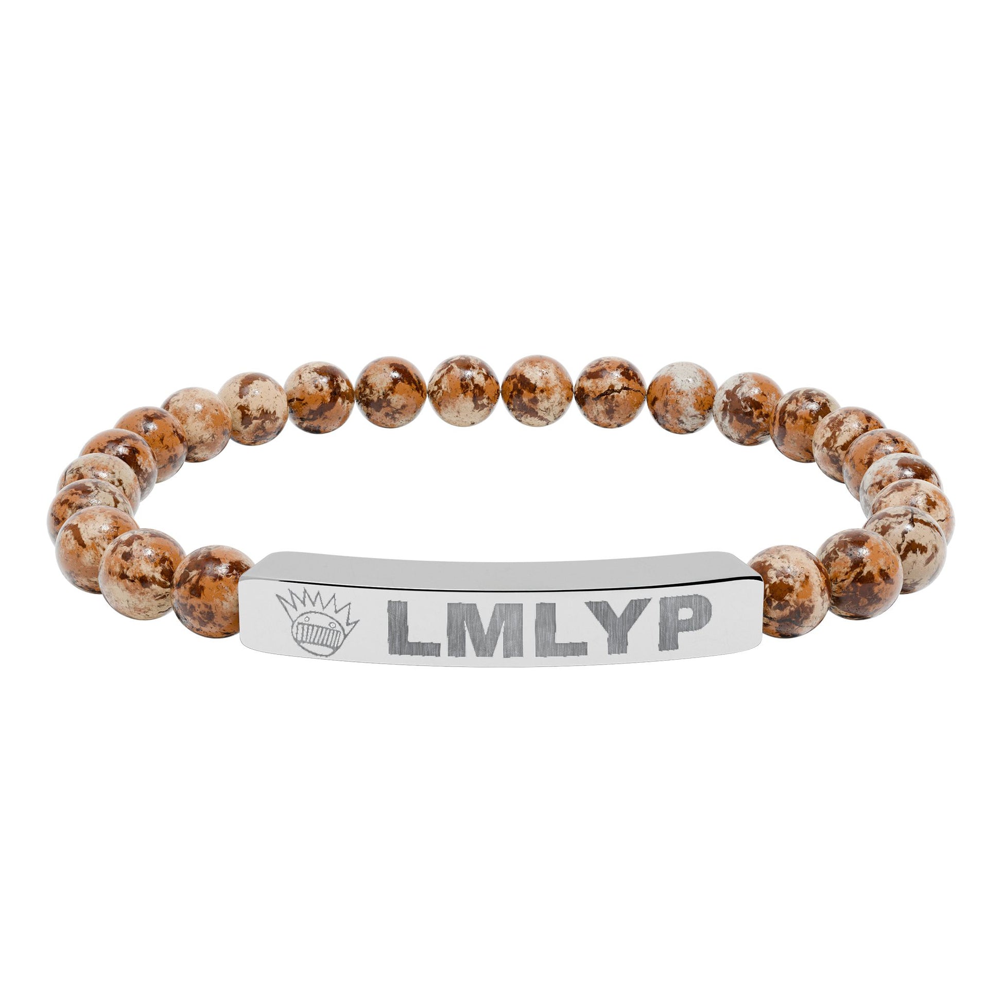 Engraved Natural Stone Bead Bracelet — Ween - LMLYP