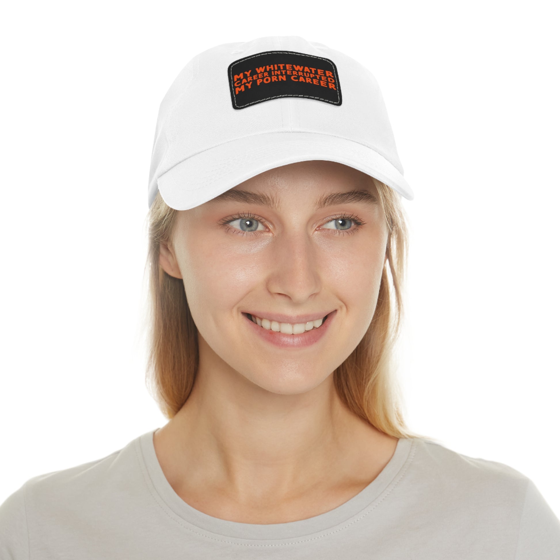 Dad Hat with Leather Patch (Rectangle) - mudfm