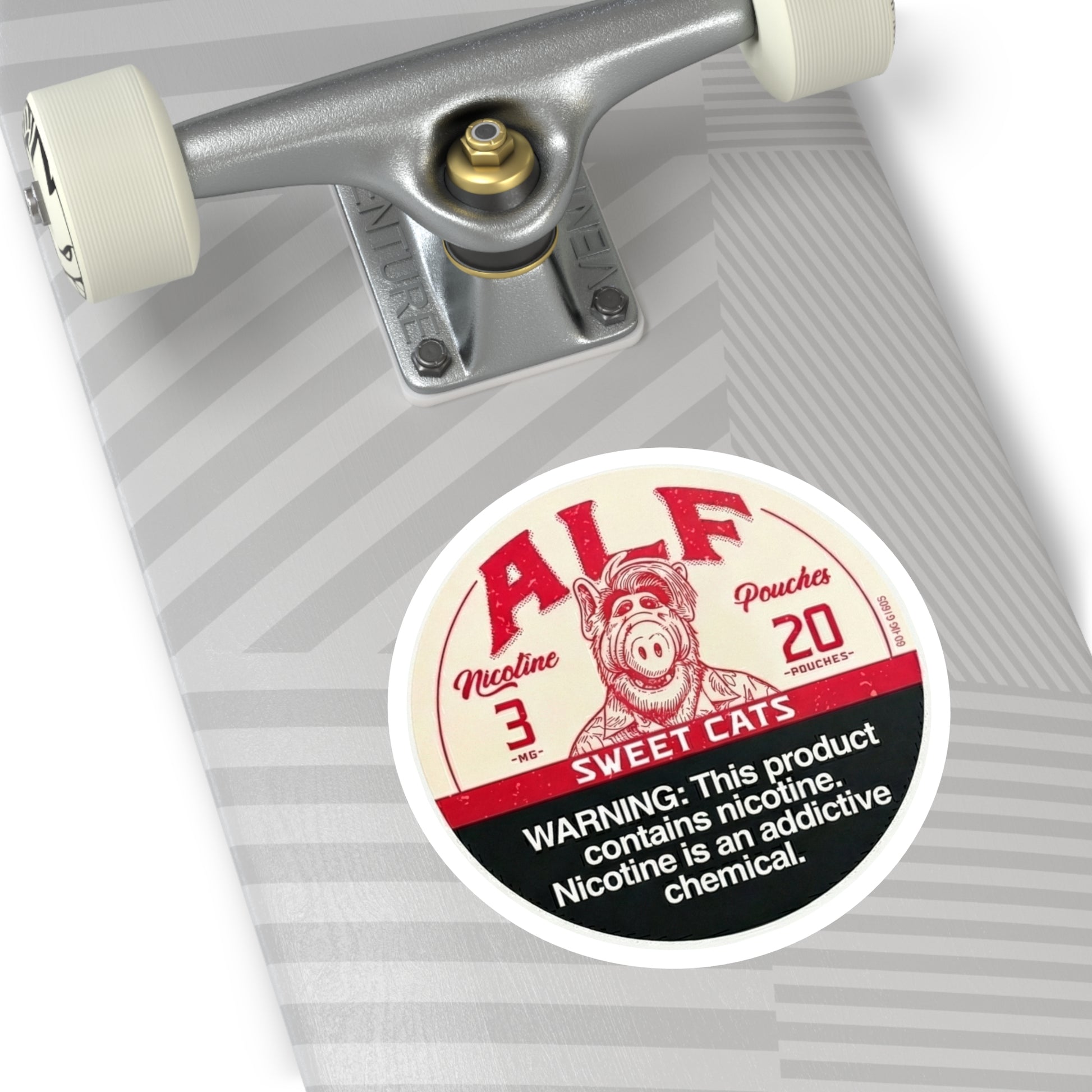 ALF Nicotine Pouches - Round Stickers, Indoor\Outdoor