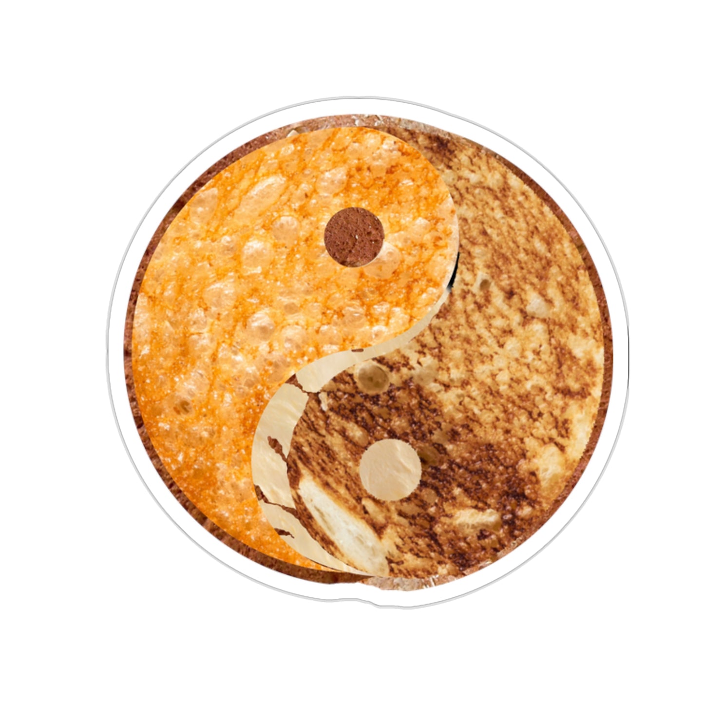 Grilled Cheese Yin Yang - Kiss-Cut Stickers - mudfm