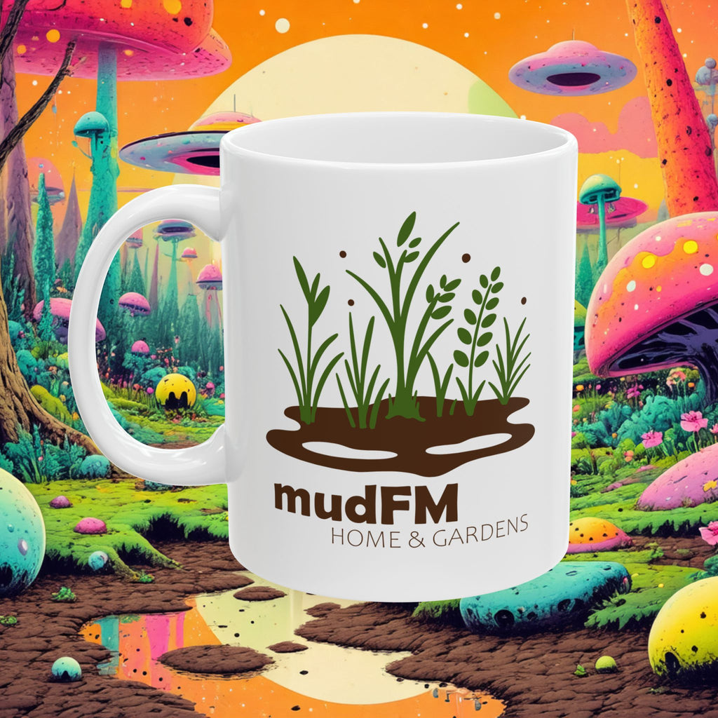 mudFM Home and Gardens - Ceramic Mug - 11oz & 15oz - Perfect Gift for Plant Lovers and Gardeners