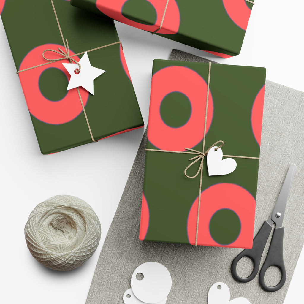 Phishy Holiday Wrapping Paper - Red and Green
