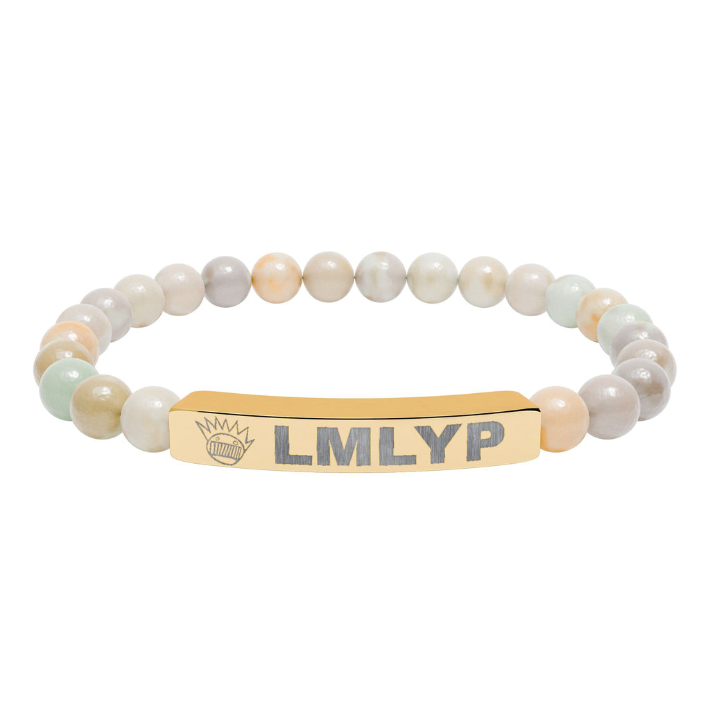 Engraved Natural Stone Bead Bracelet — Ween - LMLYP