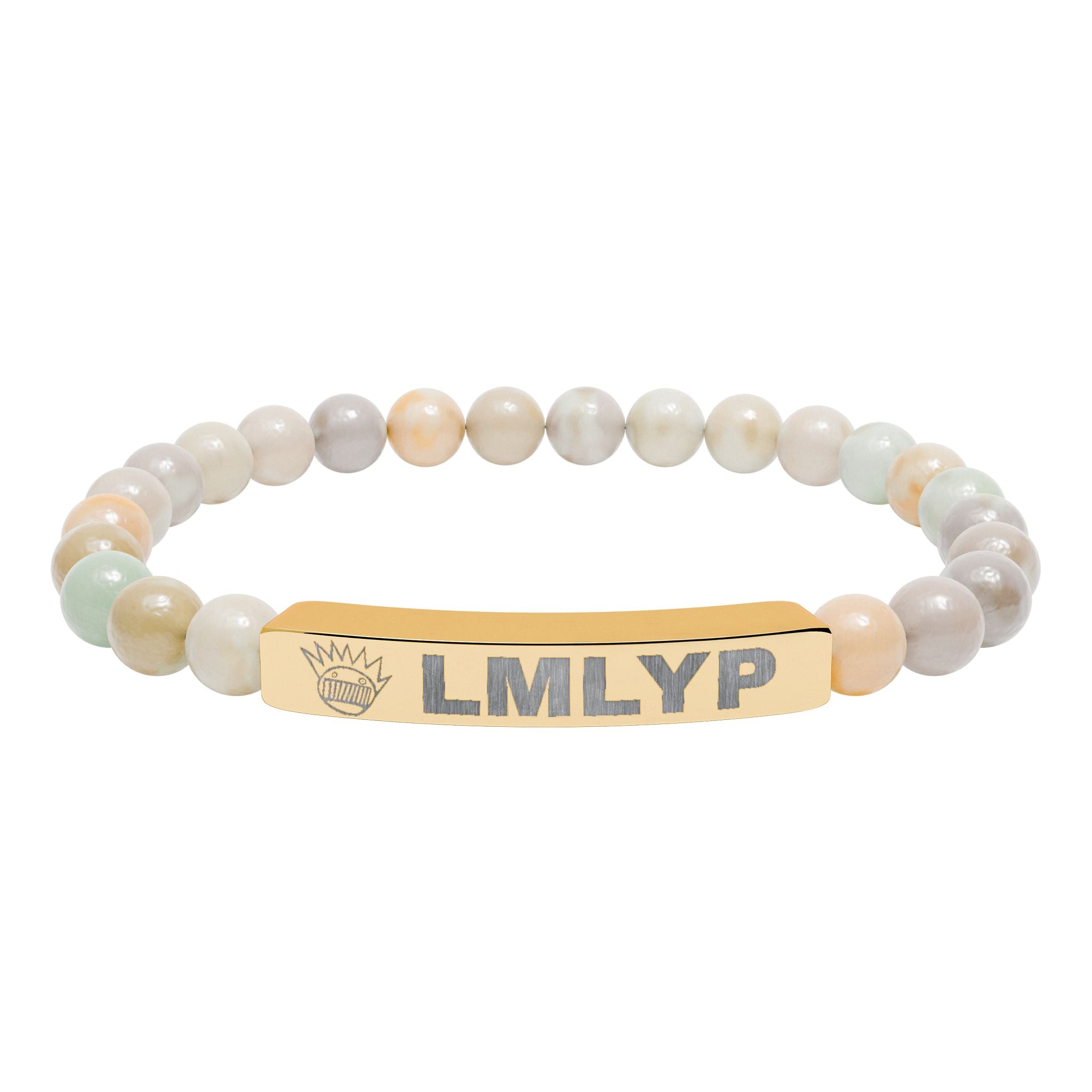 Engraved Natural Stone Bead Bracelet — Ween - LMLYP