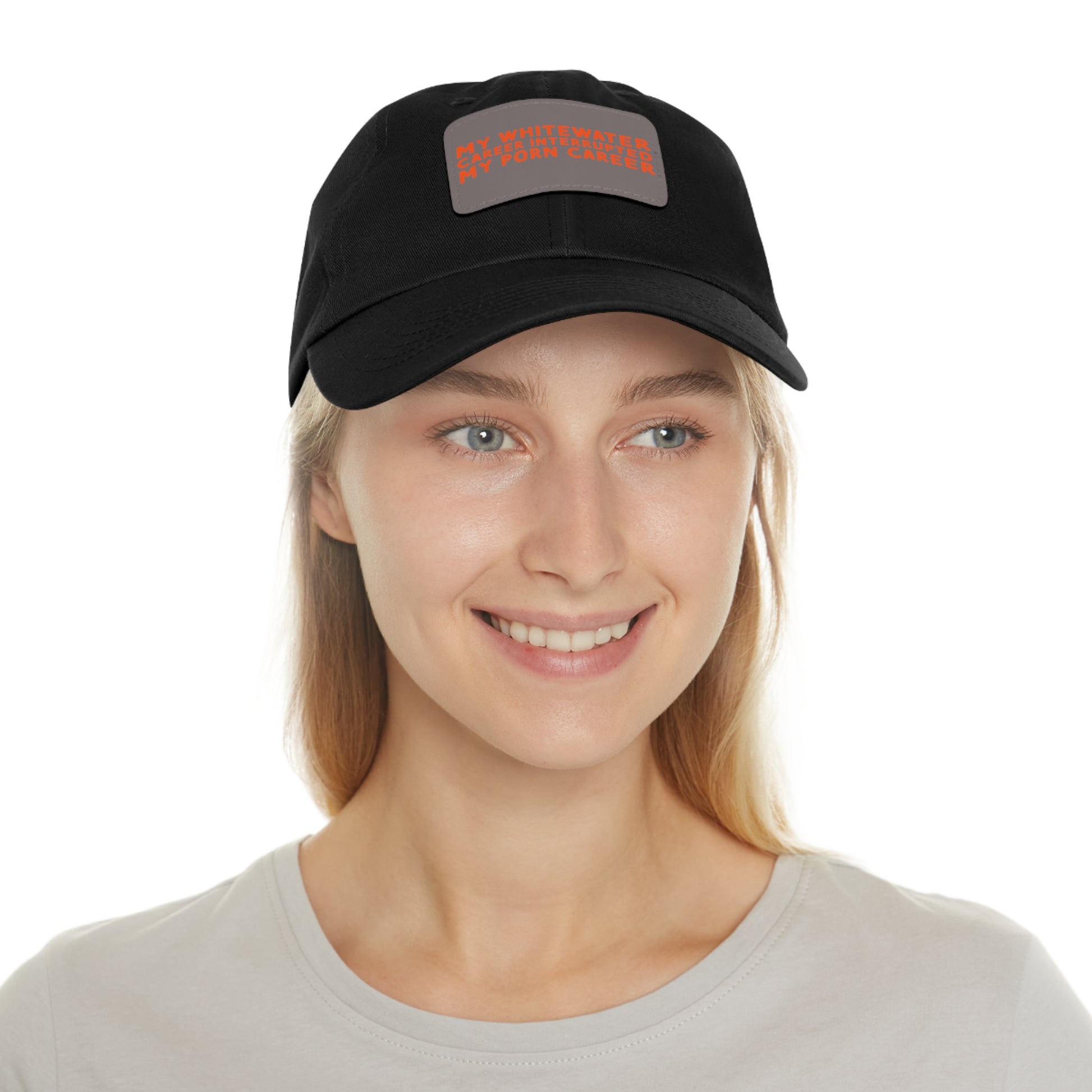 Dad Hat with Leather Patch (Rectangle) - mudfm