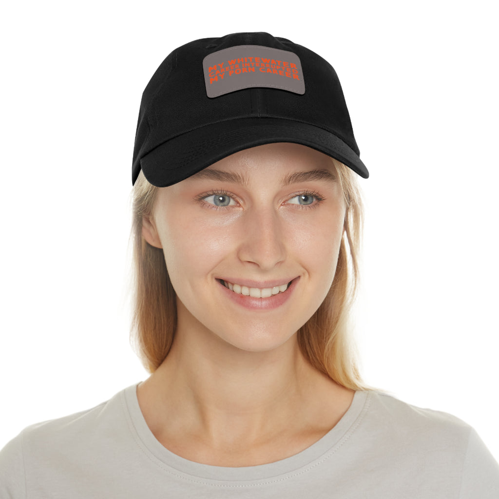 Dad Hat with Leather Patch (Rectangle) - mudfm