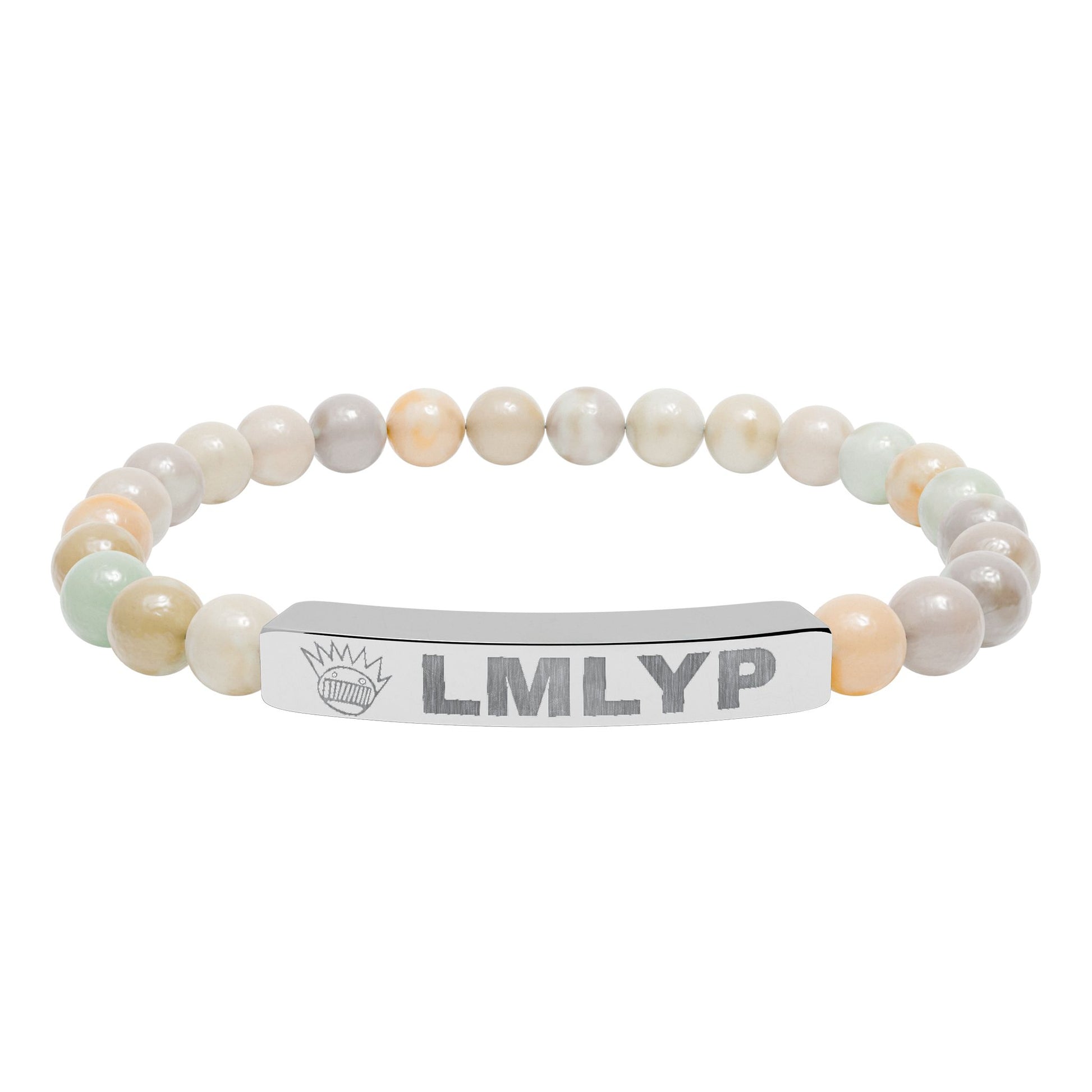 Engraved Natural Stone Bead Bracelet — Ween - LMLYP