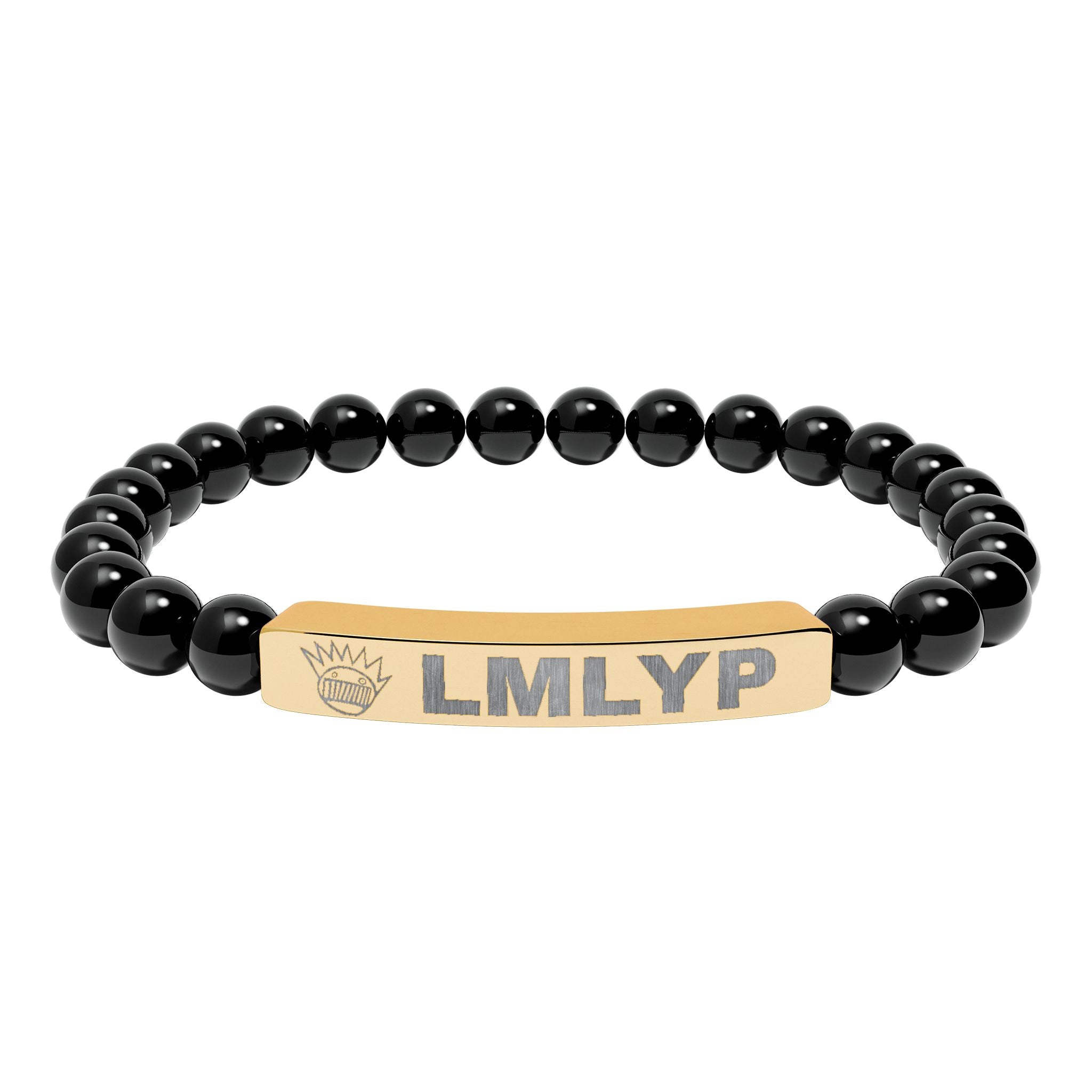 Engraved Natural Stone Bead Bracelet — Ween - LMLYP