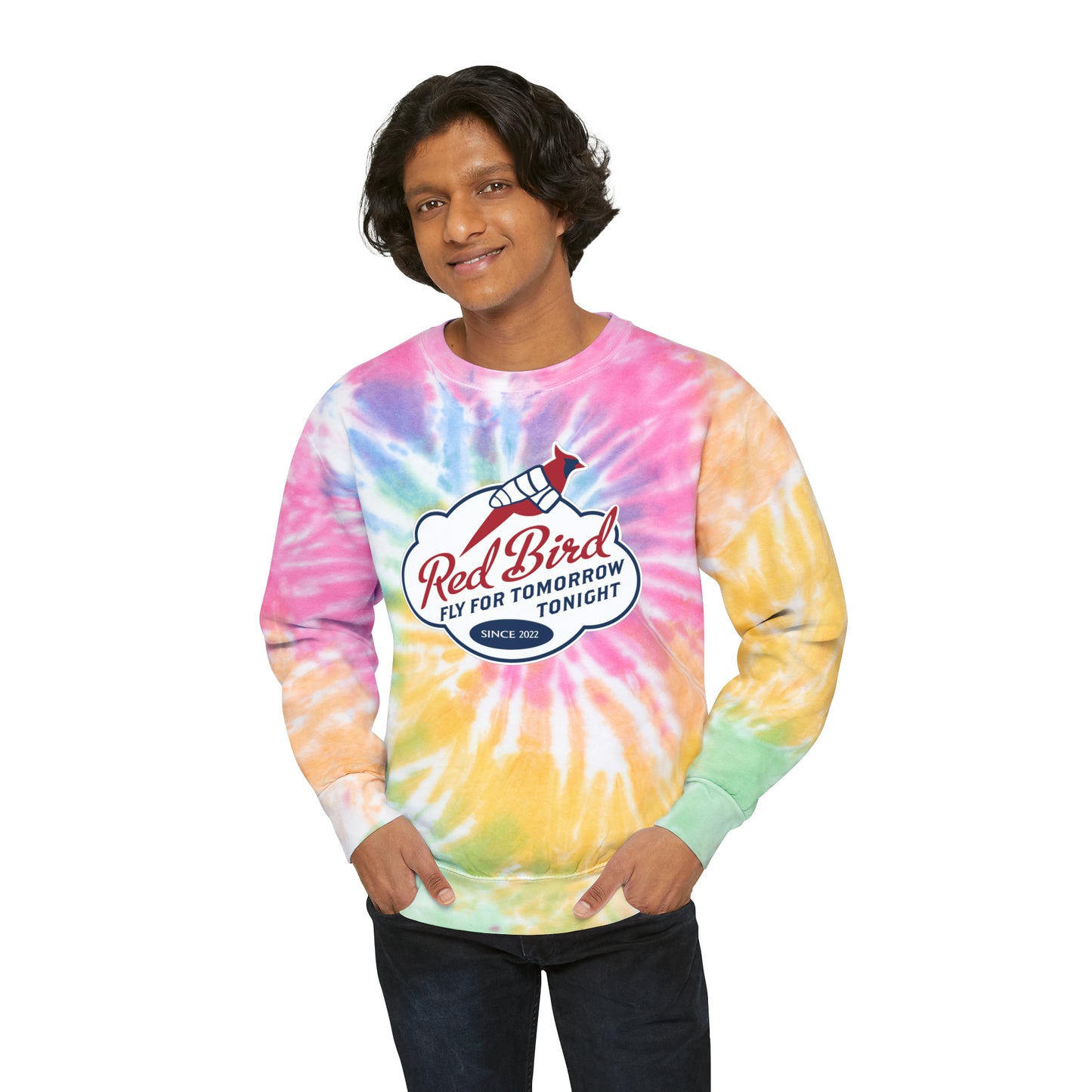 Red Bird - Unisex Tie-Dye Sweatshirt