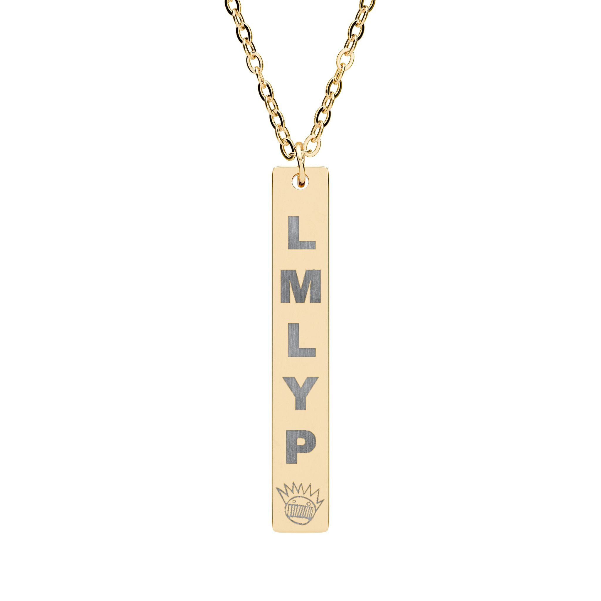 Engraved Vertical Bar Necklace — Ween - LMLYP - Boognish