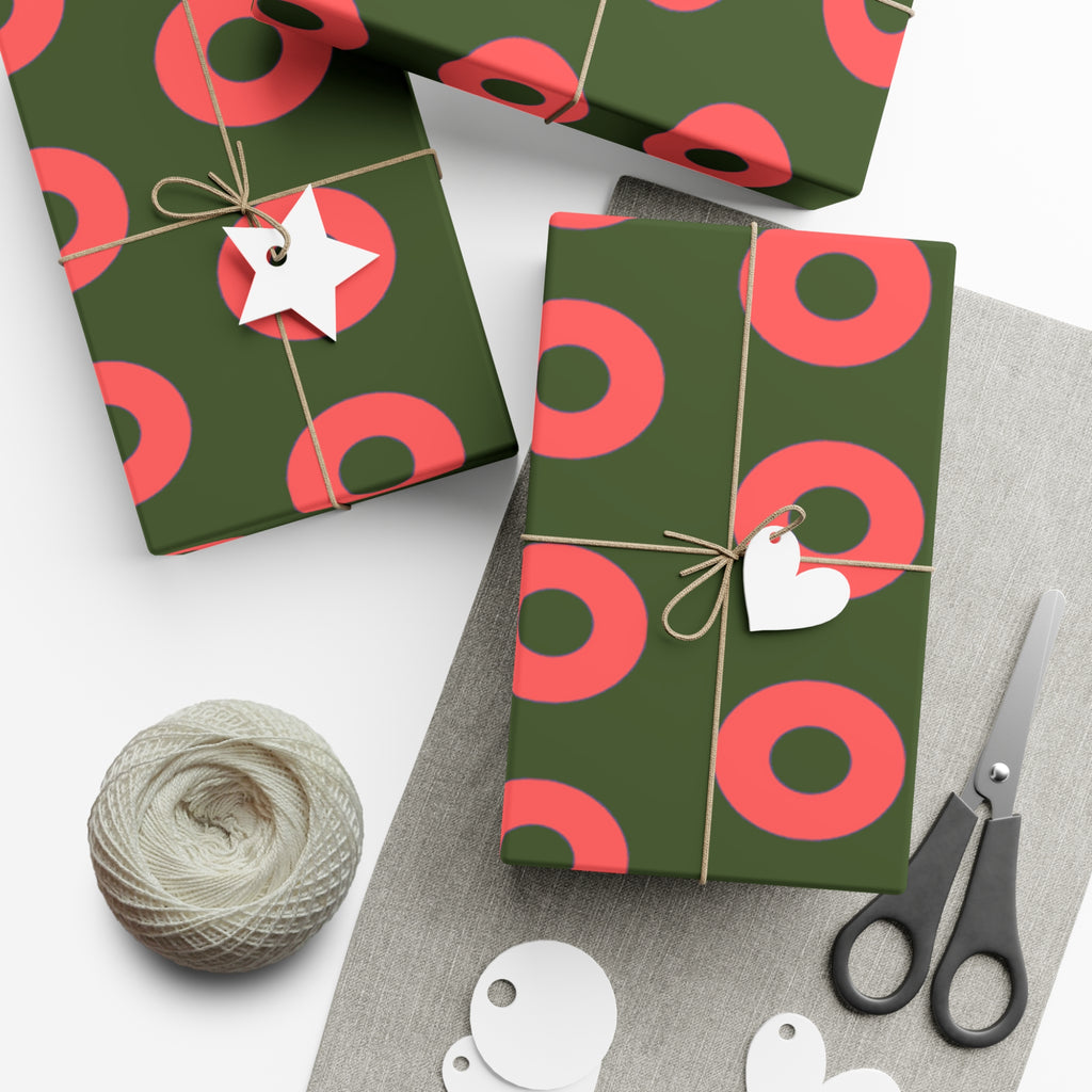 Phishy Holiday Wrapping Paper - Red and Green