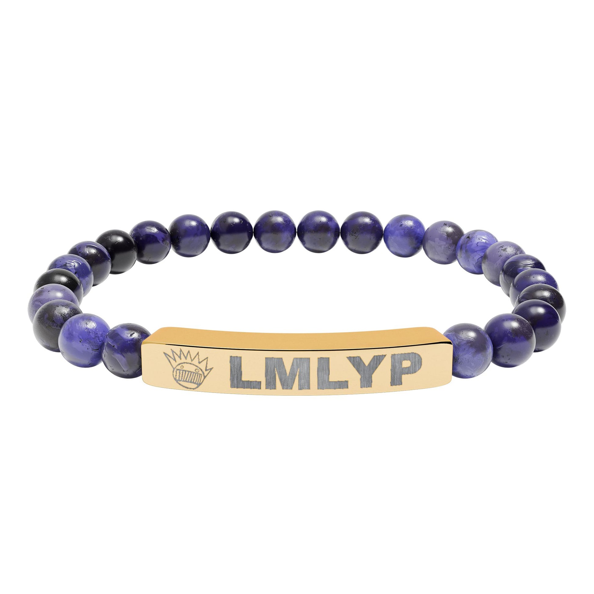 Engraved Natural Stone Bead Bracelet — Ween - LMLYP