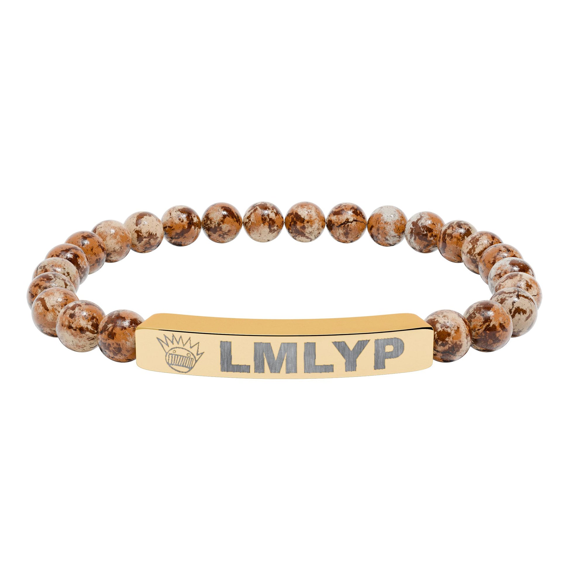 Engraved Natural Stone Bead Bracelet — Ween - LMLYP