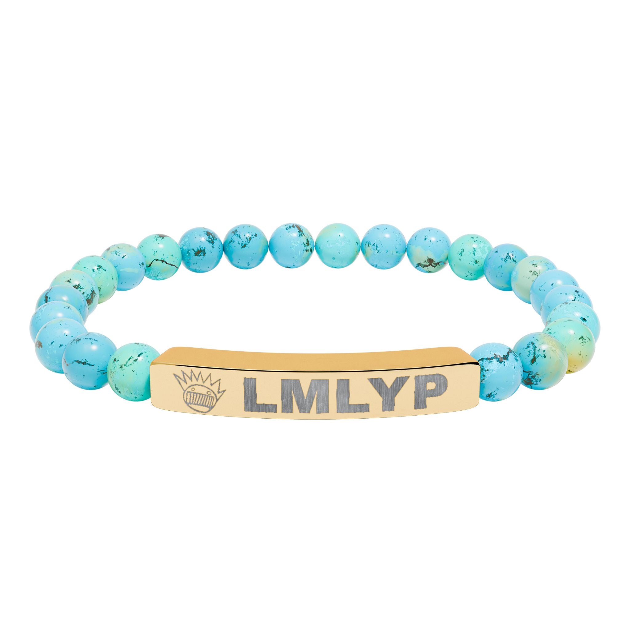 Engraved Natural Stone Bead Bracelet — Ween - LMLYP