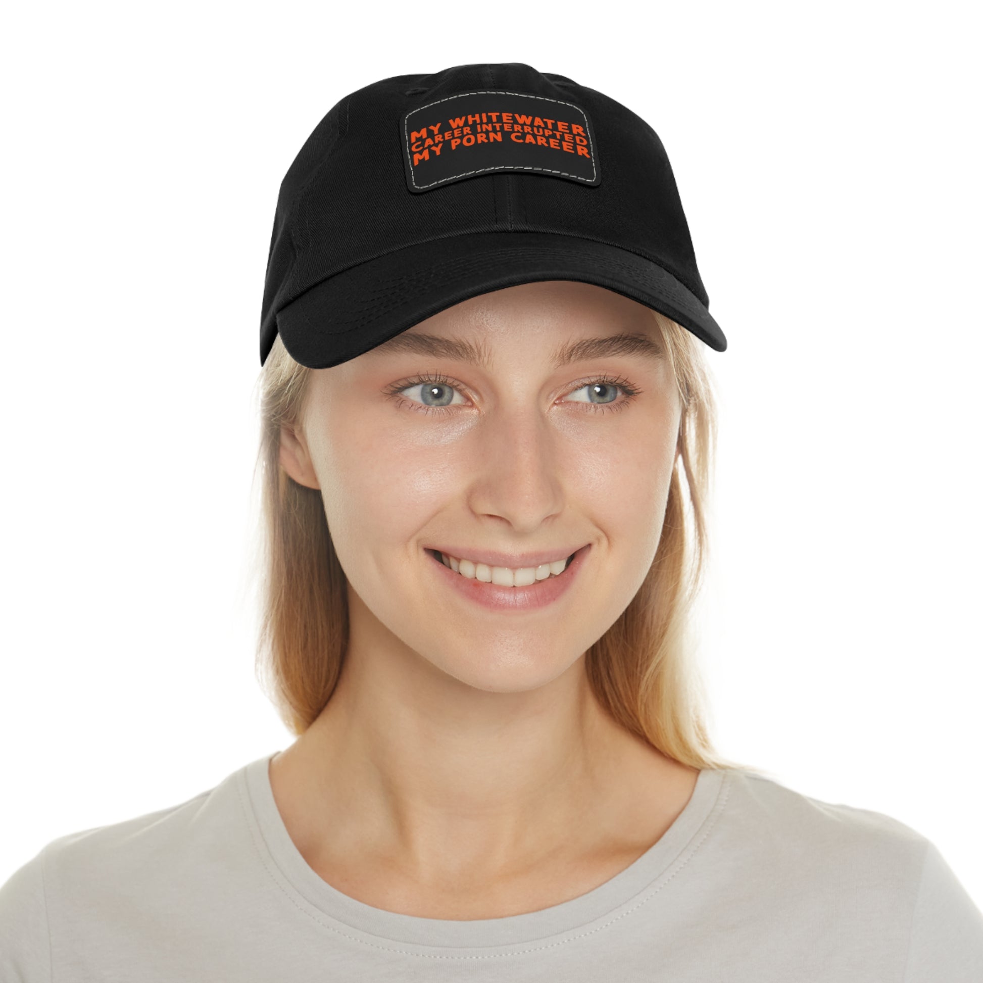 Dad Hat with Leather Patch (Rectangle) - mudfm
