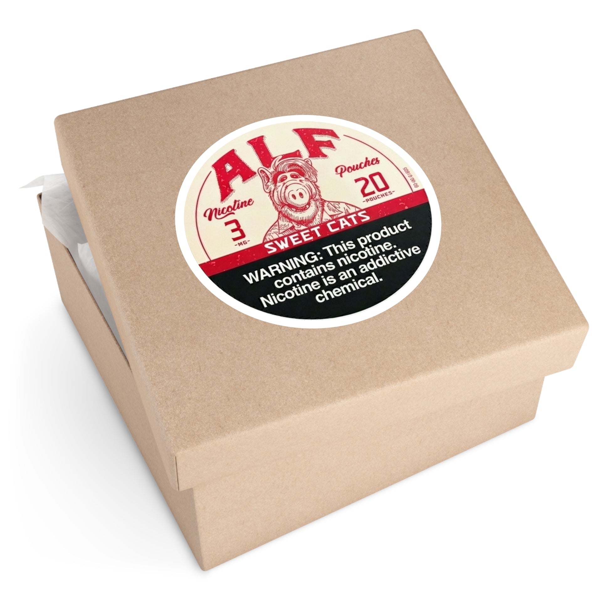 ALF Nicotine Pouches - Round Stickers, Indoor\Outdoor