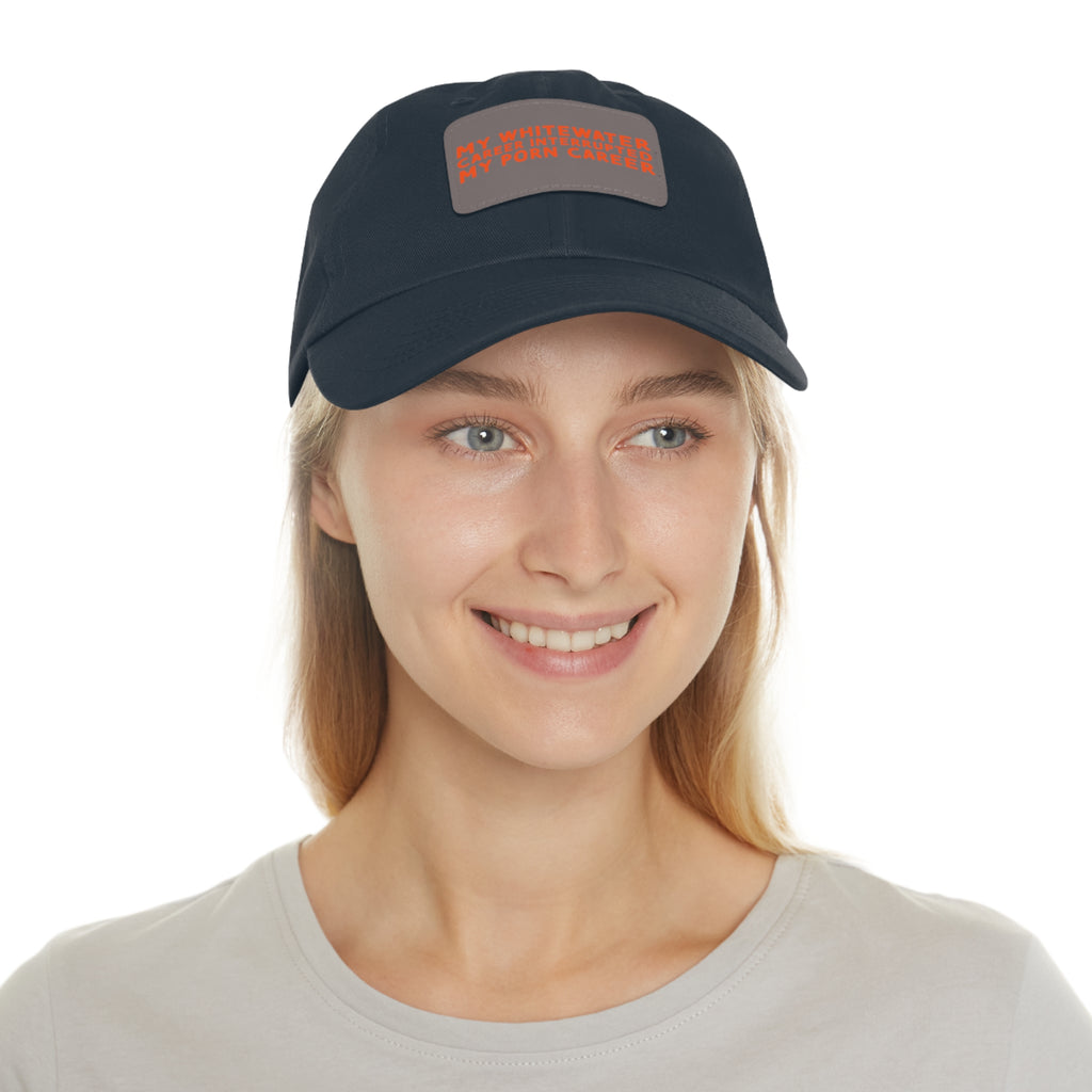 Dad Hat with Leather Patch (Rectangle) - mudfm
