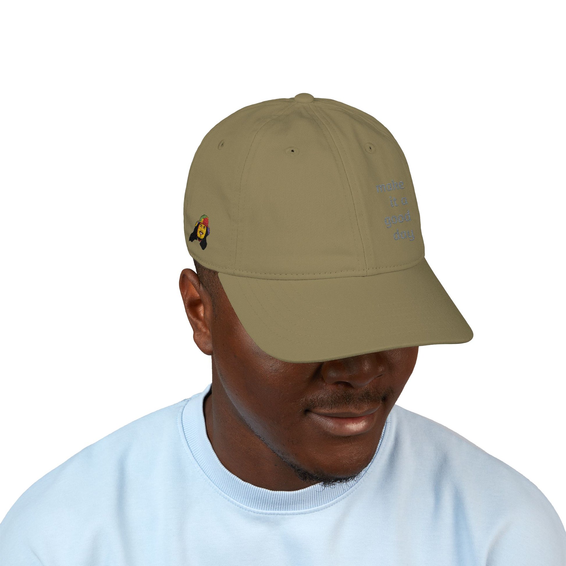 Organic Baseball Cap - 'Make It A Good Day' Embroidered