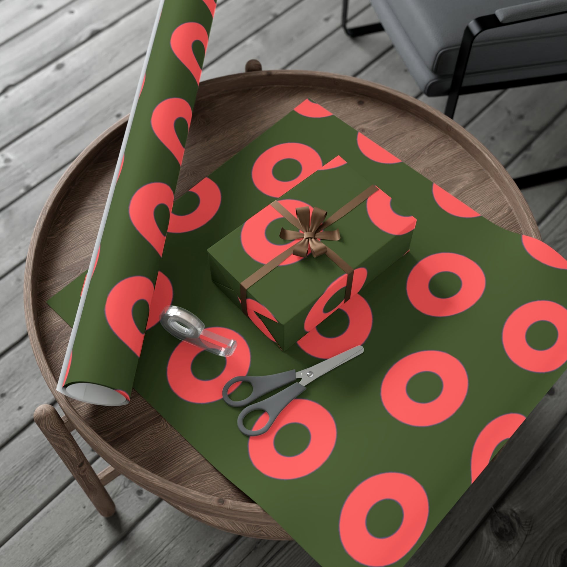 Phishy Holiday Wrapping Paper - Red and Green