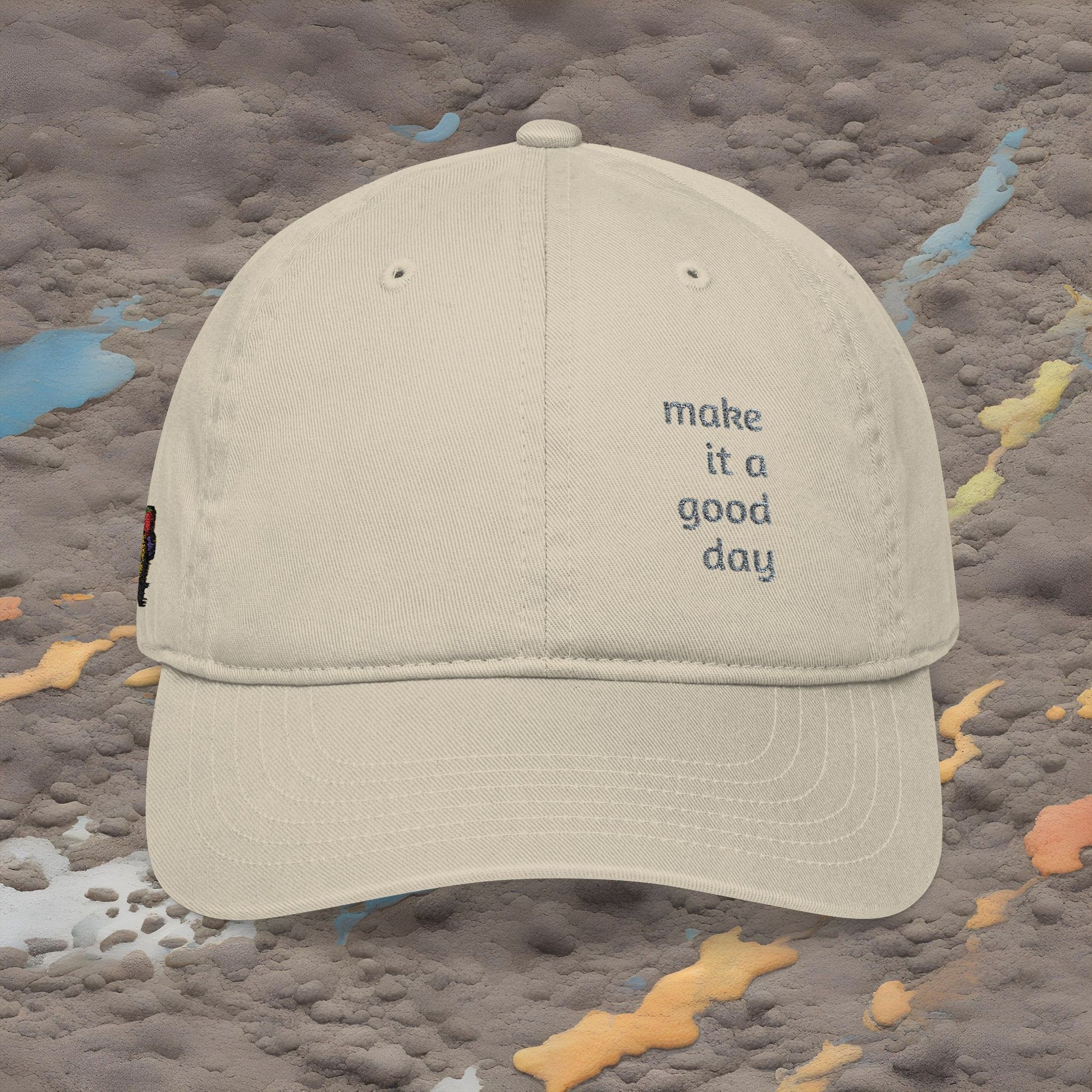 Organic Baseball Cap - 'Make It A Good Day' Embroidered