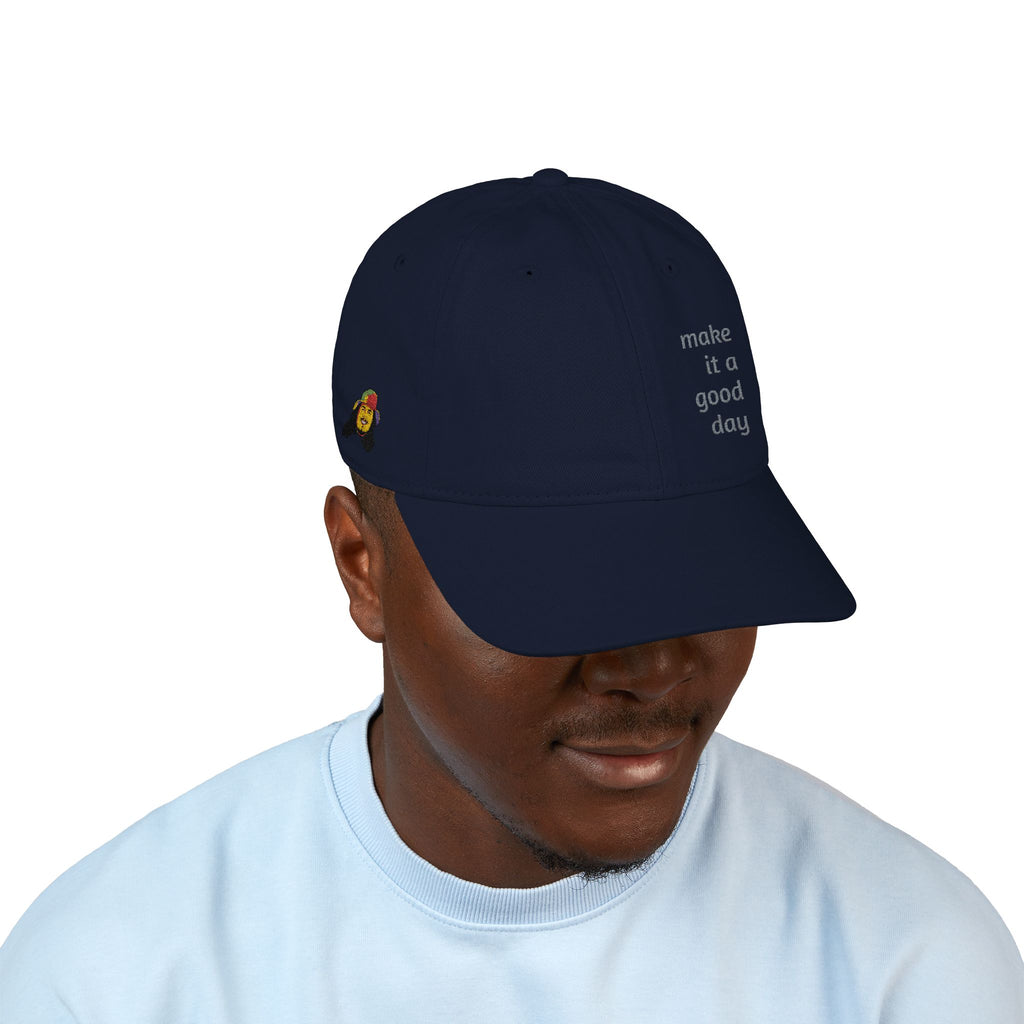 Organic Baseball Cap - 'Make It A Good Day' Embroidered