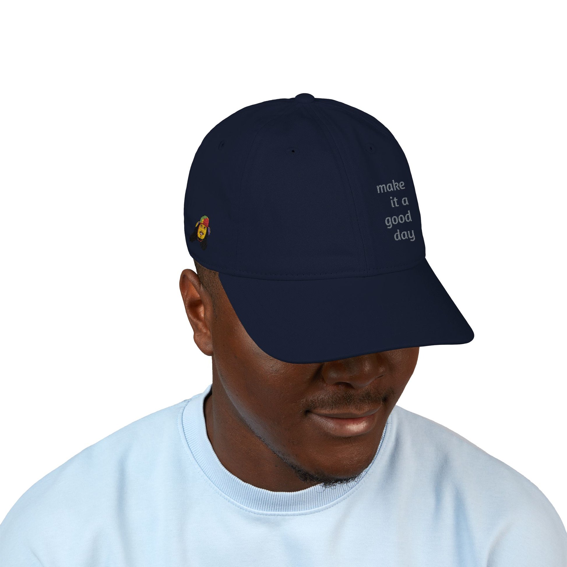 Organic Baseball Cap - 'Make It A Good Day' Embroidered