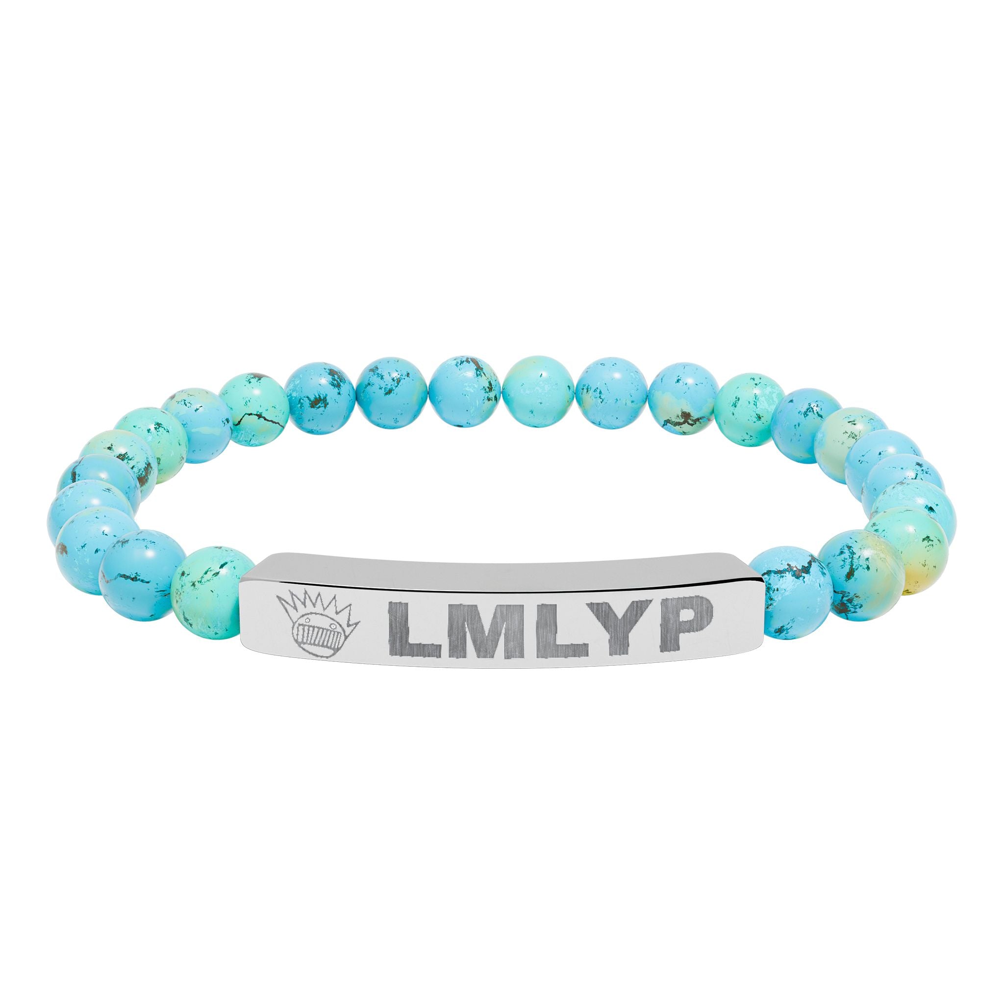 Engraved Natural Stone Bead Bracelet — Ween - LMLYP