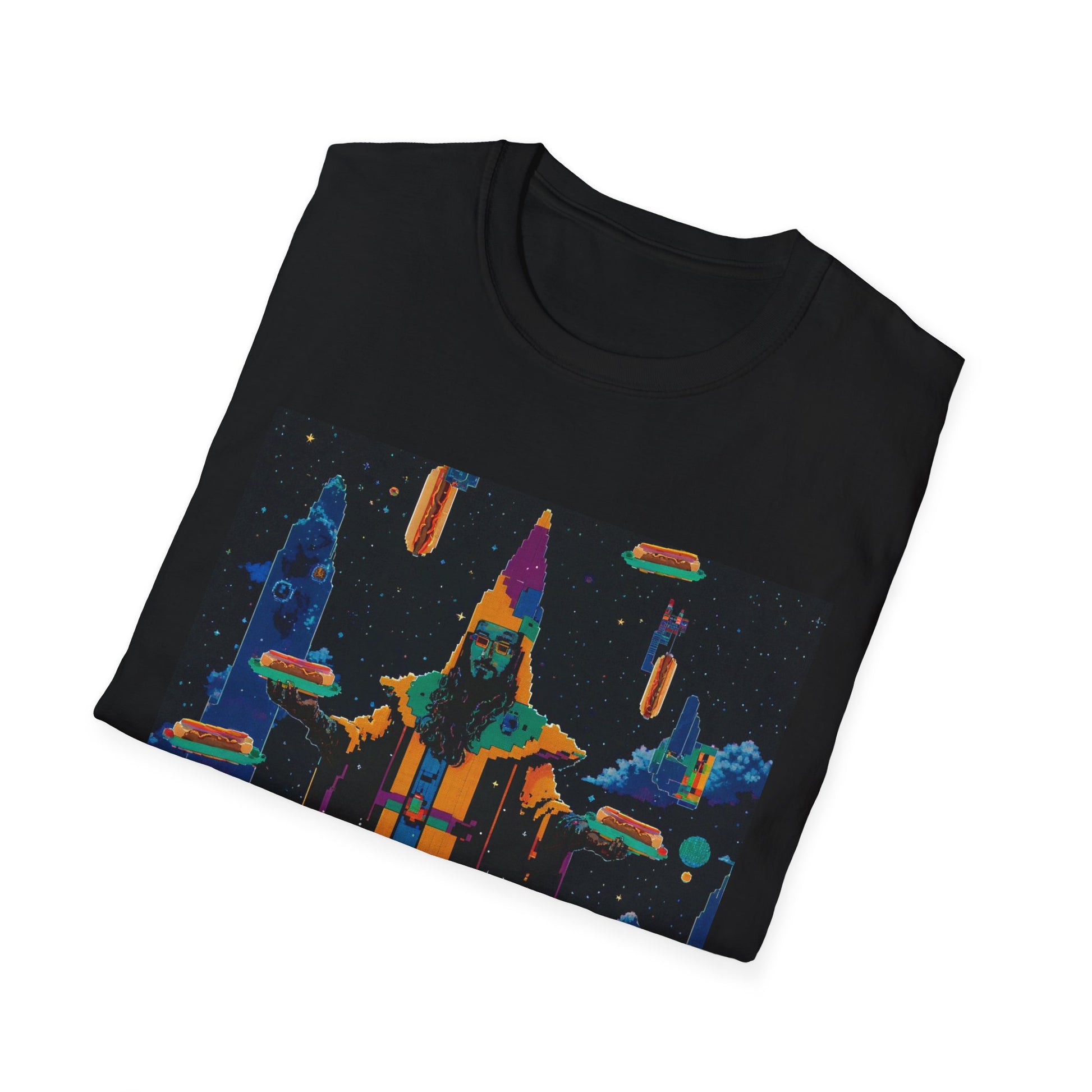 Colorful Wizard Hot Dog Unisex Softstyle T-Shirt - Fun Festival Vibe, Perfect for Events & Celebrations