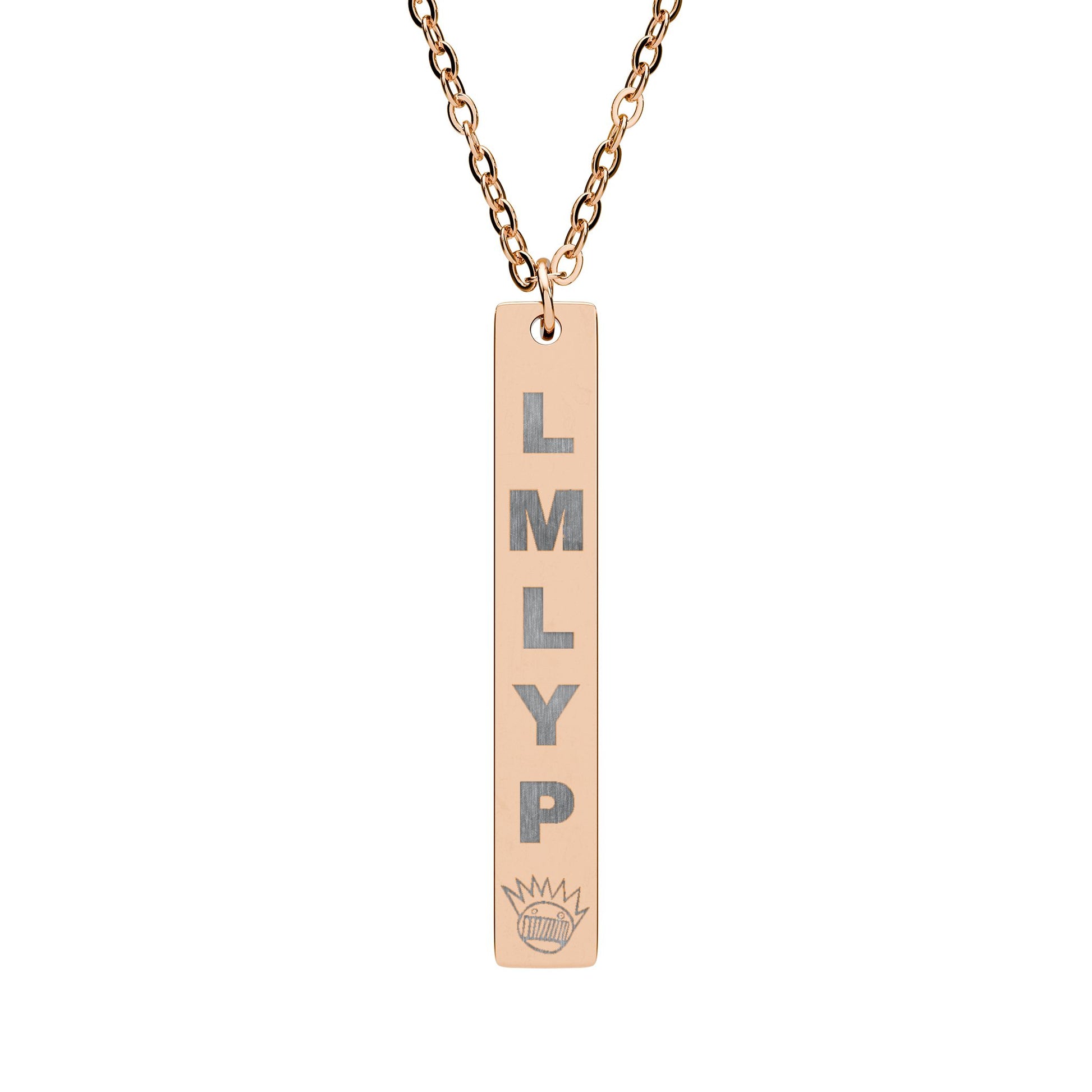Engraved Vertical Bar Necklace — Ween - LMLYP - Boognish