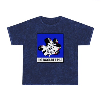 Big Dogs in a Pile - Retro Mineral Wash Shirt