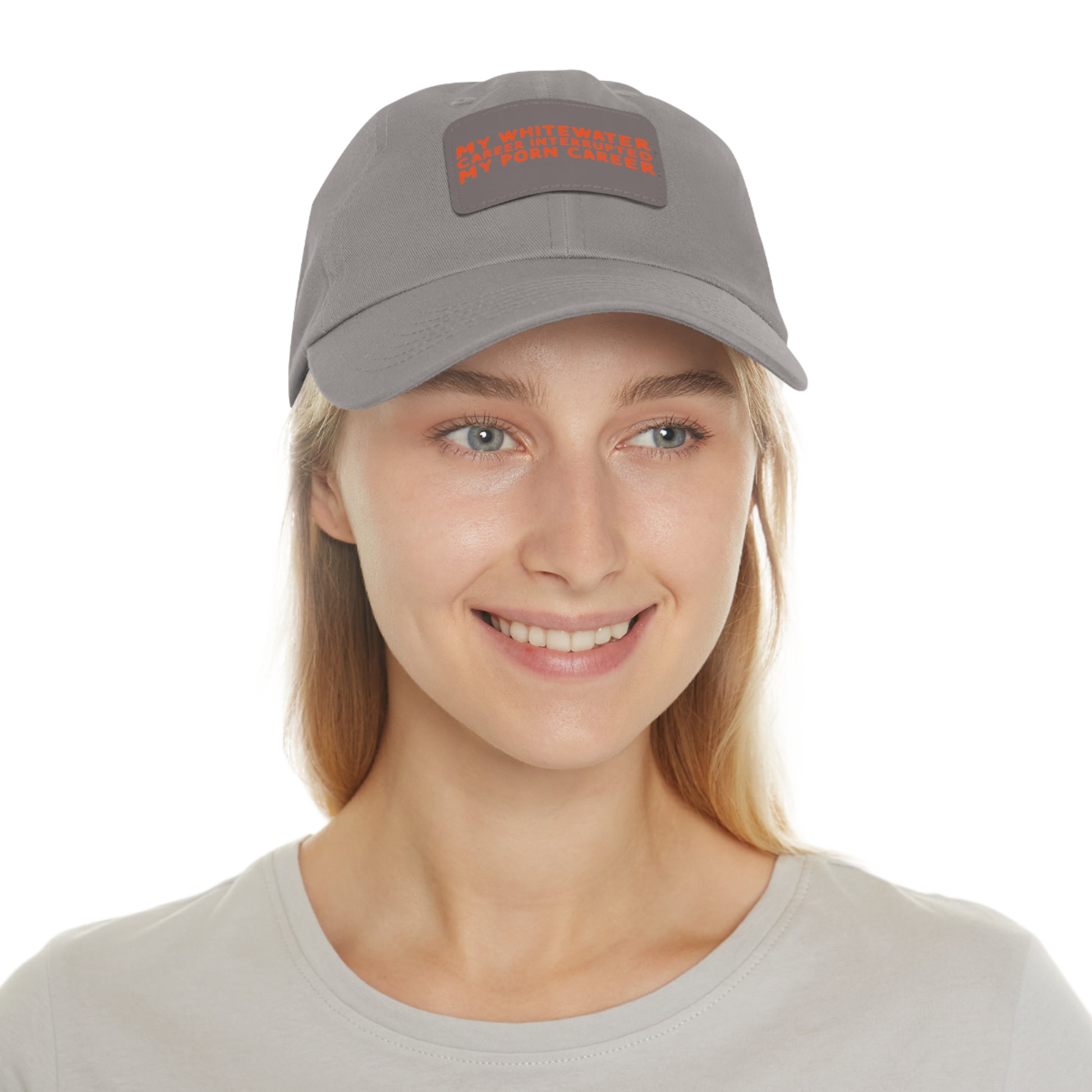 Dad Hat with Leather Patch (Rectangle) - mudfm
