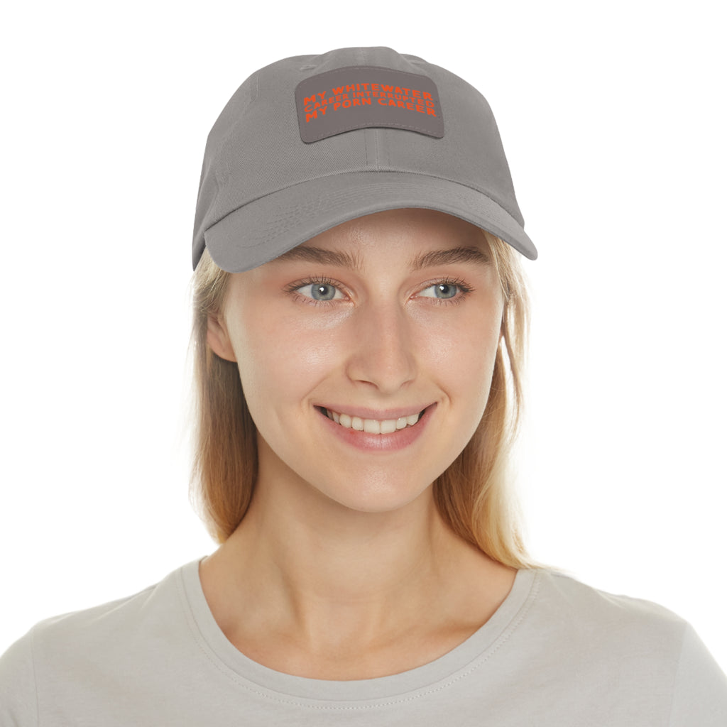 Dad Hat with Leather Patch (Rectangle) - mudfm