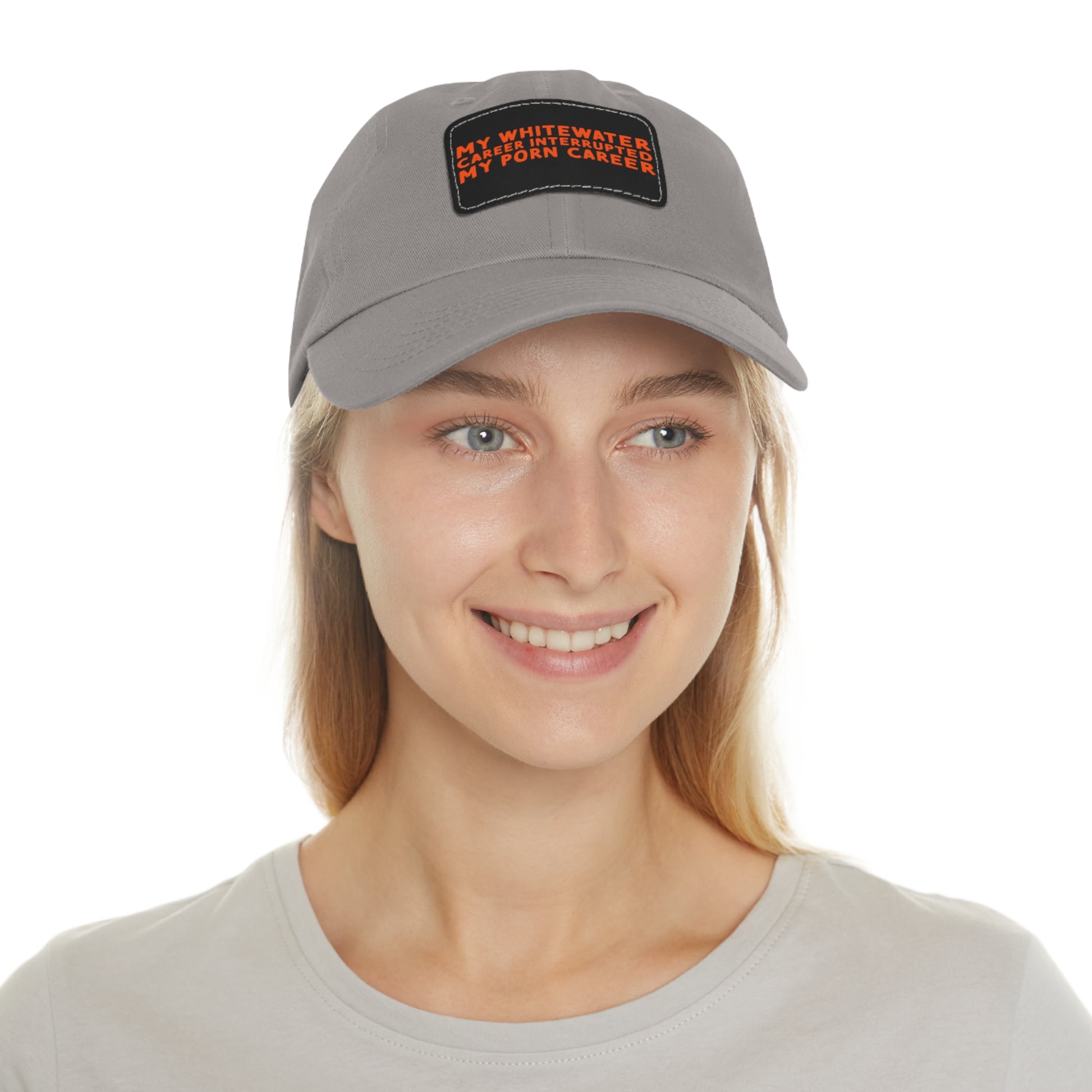 Dad Hat with Leather Patch (Rectangle) - mudfm