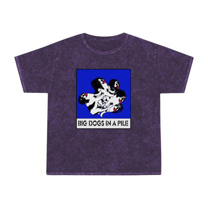 Big Dogs in a Pile - Retro Mineral Wash Shirt