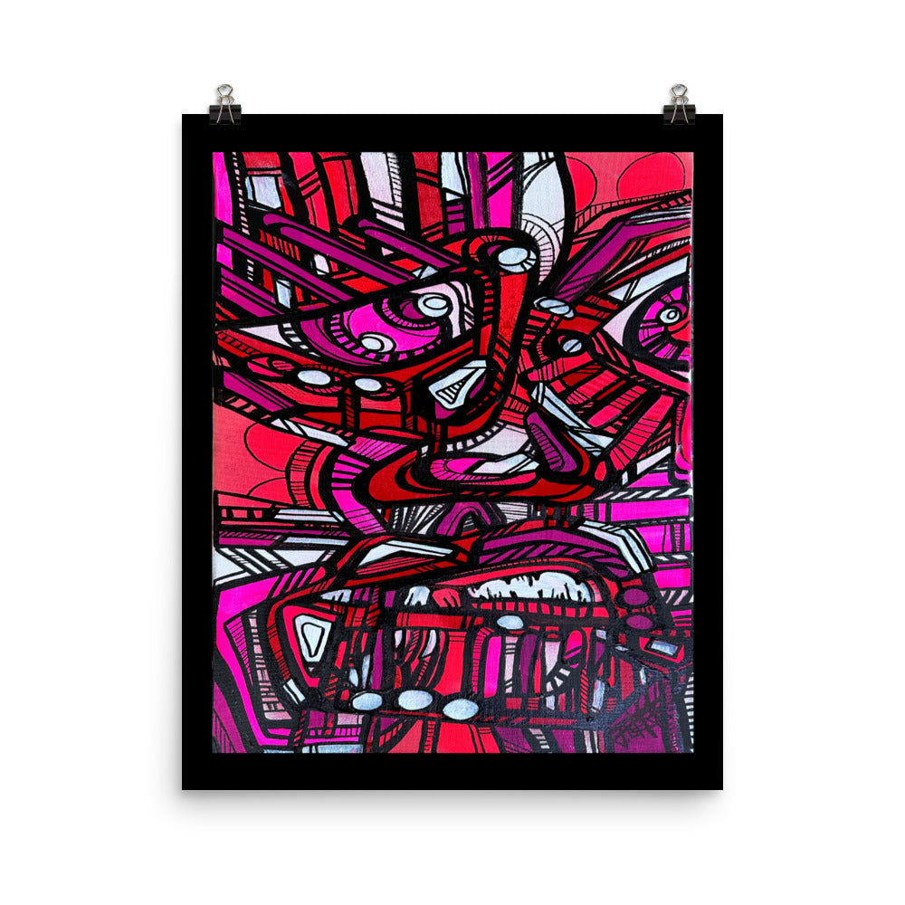 Red Face Print Poster - mudfm