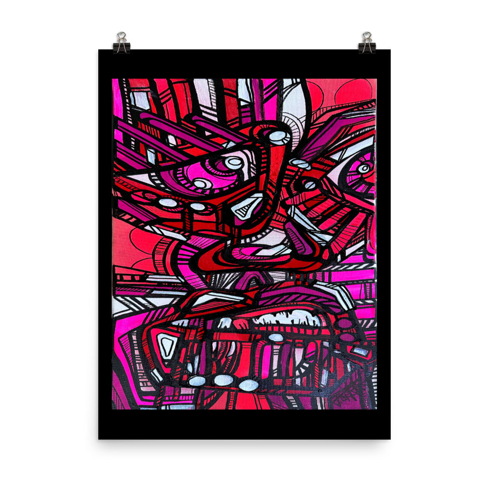 Red Face Print Poster - mudfm