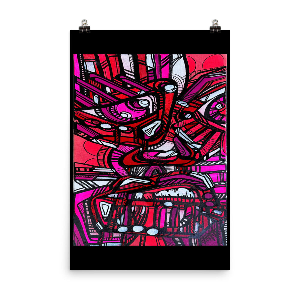 Red Face Print Poster - mudfm