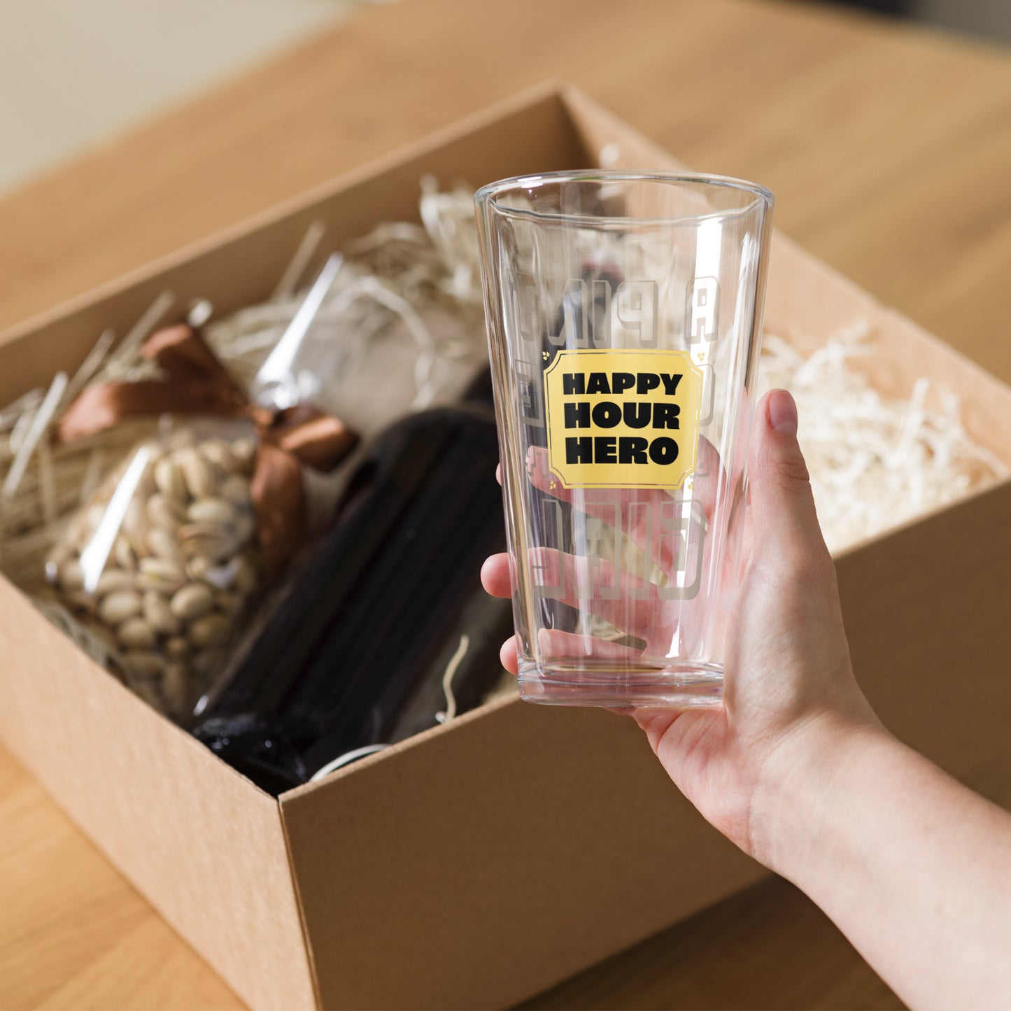 Happy Hour Hero - Pint of Ale and a Pretty Girl - Pint Glass