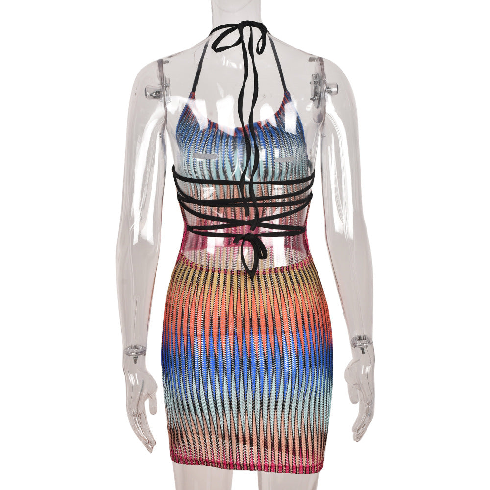 Gradient Mesh Mini Dress - mudfm